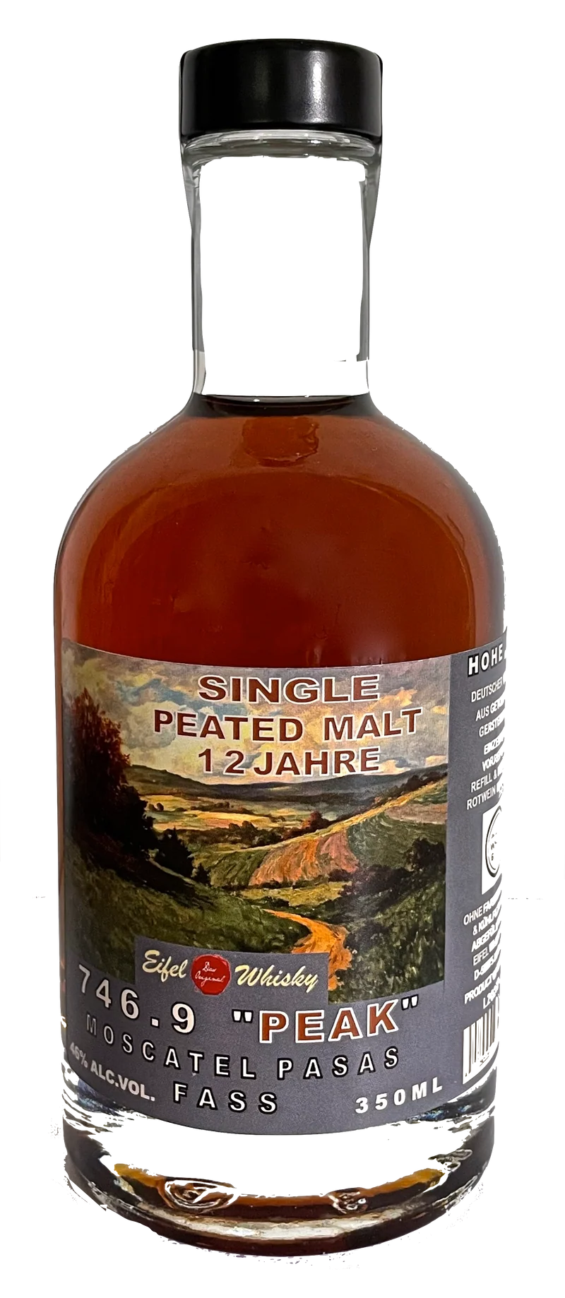 Eifel Whisky 746.9 Peak Single Peated Malt "Dark Moscatel Cask" (12 Jahre) 0,35l, - 46%vol.