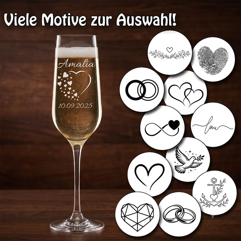 2er-Set Sektgläser mit Gravur personalisiert