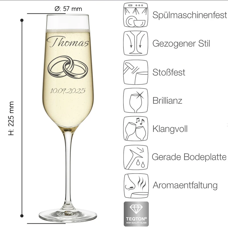 2er-Set Sektgläser mit Gravur personalisiert