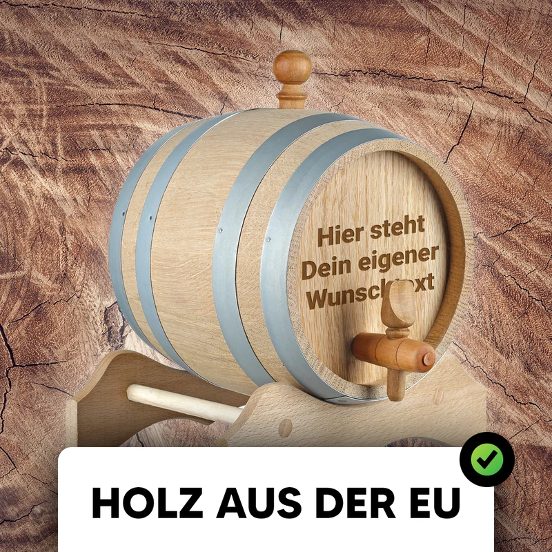 Whiskyfass aus Eichenholz mit Wunschgravur