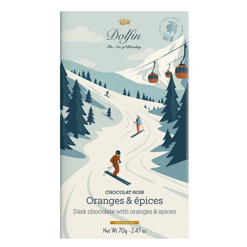 vegane Zartbitterschokoladentafel mit Orange und Gewürzen