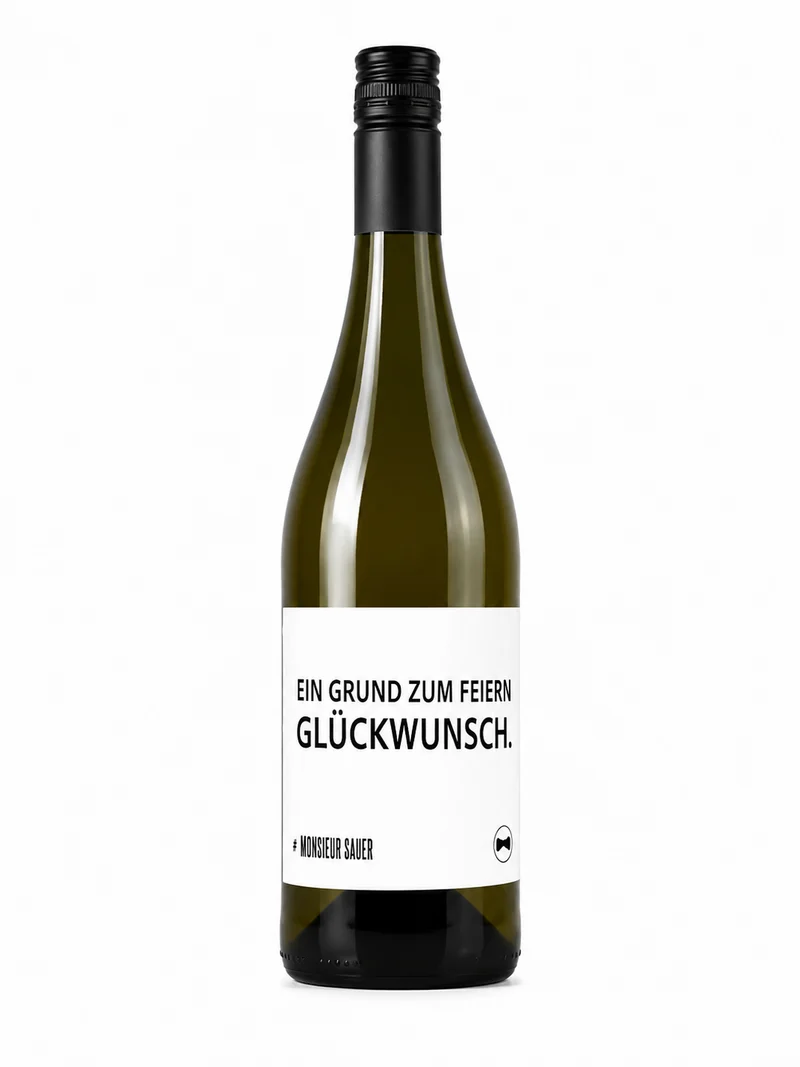 Wein "Ein Grund zu Feiern" zum Geburtstag, Prüfung etc.