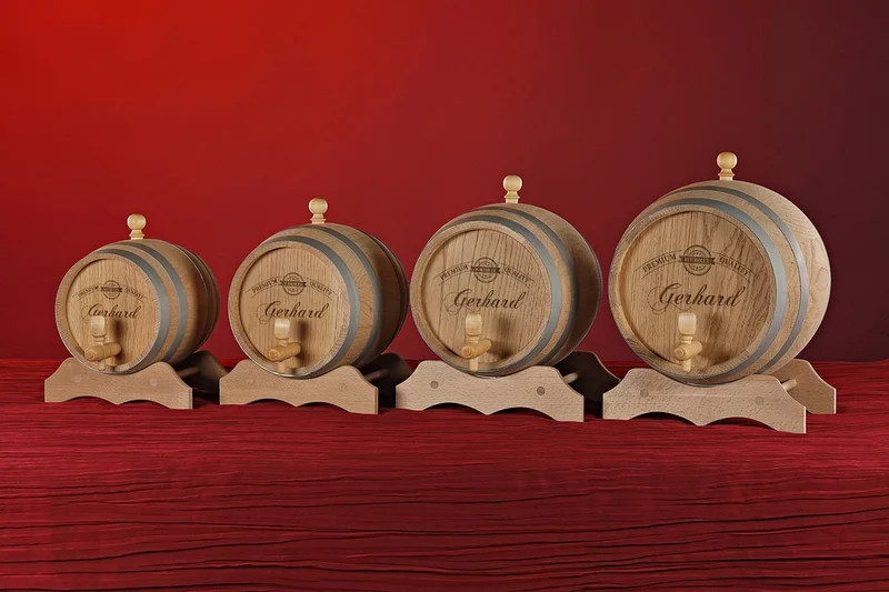 Whiskyfass aus Eichenholz mit Wunschgravur - Motiv Premium Quality