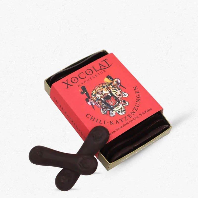 Schokolade - Xocolat Chili Katzenzungen 71% 100g