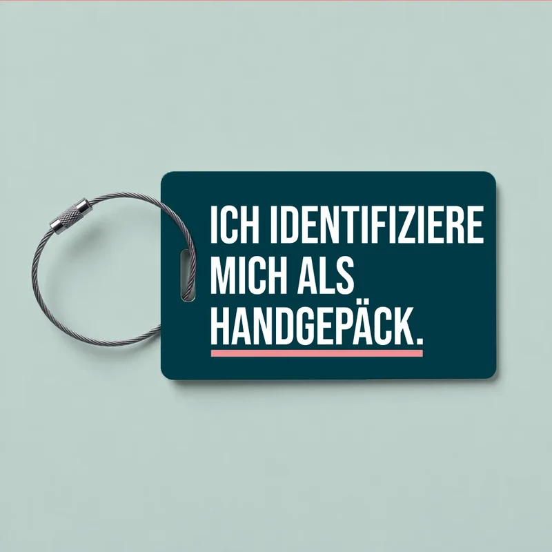 Kofferanhänger Ich identifiziere mich als Handgepäck