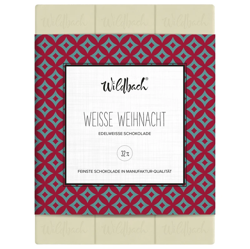 Schokolade "Weiße Weihnachten" köstliche weiße Weihnachtsschokolade im vintage Design