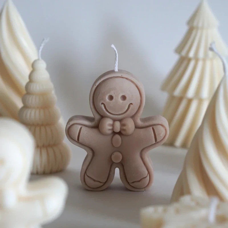 Handgemachte Lebkuchen-Männchen Kerze