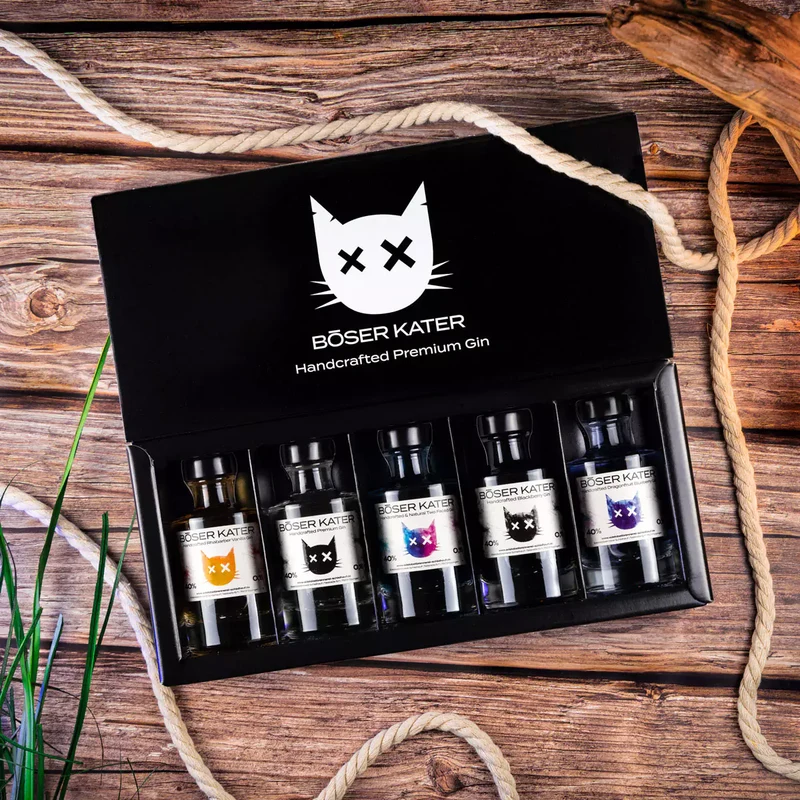 Böser Kater Gin 5er Tasting-Set / Geschenkbox | 5 Flaschen | 0,5 L