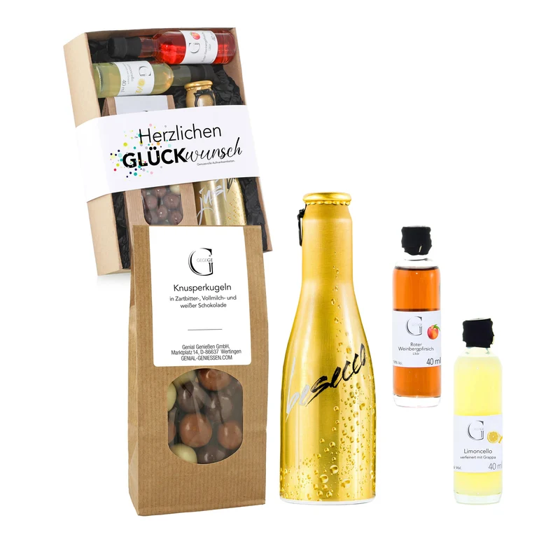 Herzlichen Glückwunsch - Geschenksets mit Alkohol