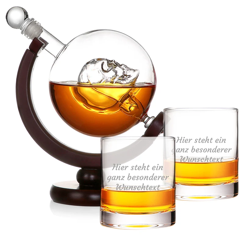 2-teiliges Whisky-Set Dekanter 850 ml & Tumbler 320 ml mit Wunschtext