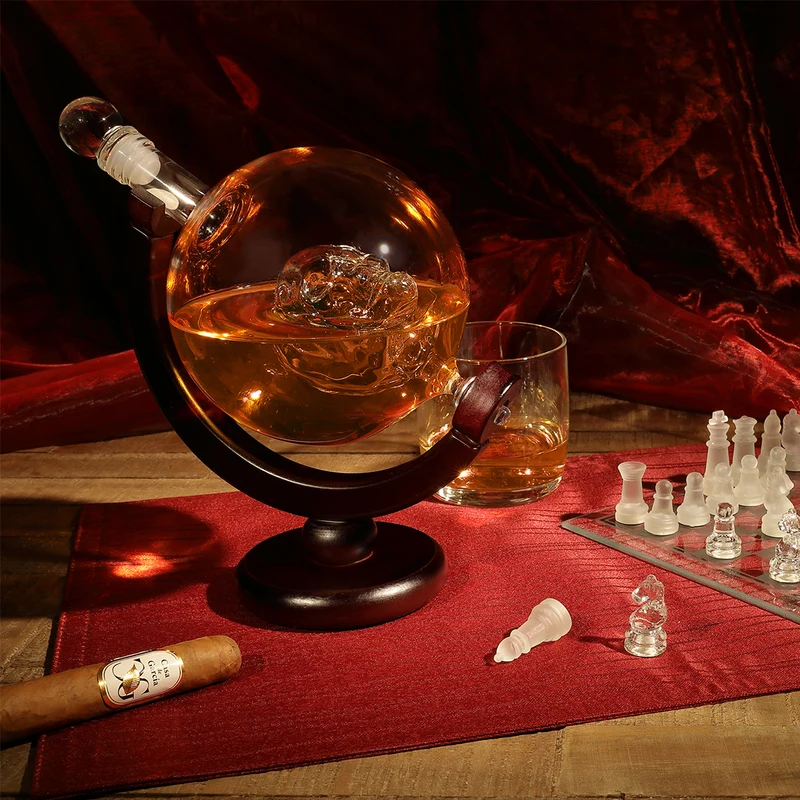 Whisky-Set Dekanter 850 ml & 2 Whiskygläser 320 ml mit Gravur - Ideal als Geschenk