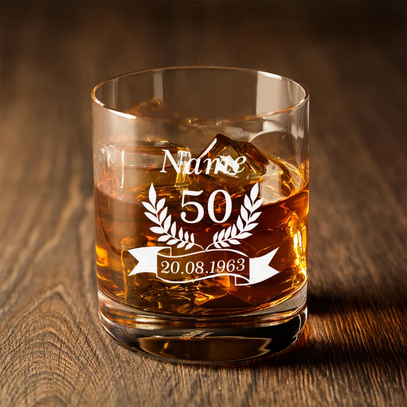 2-TLG Whisky-Set Skull-Dekanter und Whiskyglas mit Gravur - Jubiläumsgeschenk