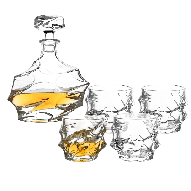 5-TLG Whisky Dekanter Set mit 4 Whiskygläser