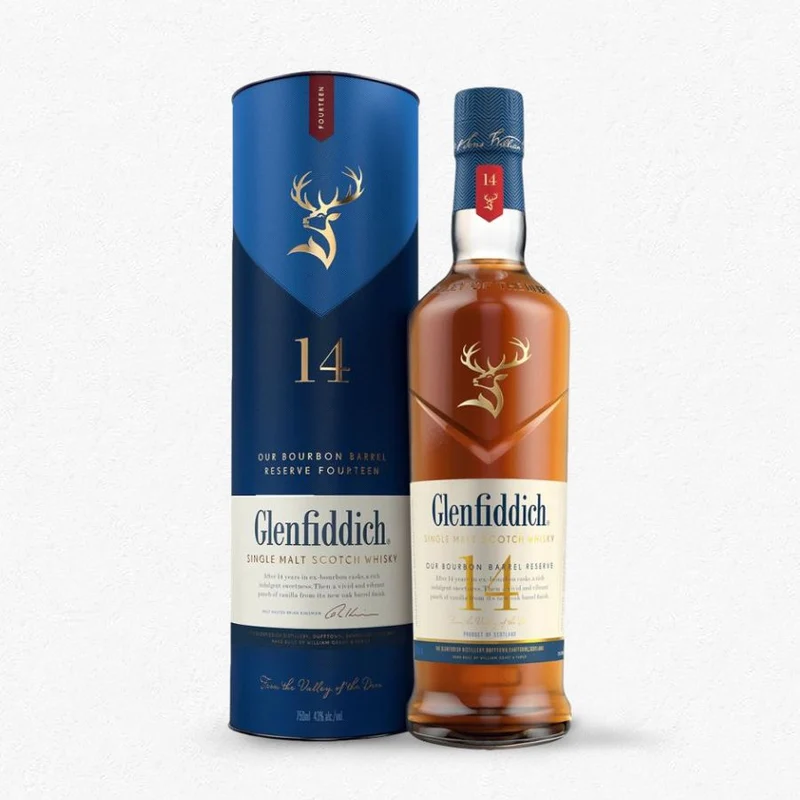 Glenfiddich 14YO 'Our Bourbon Barrel Reserve' Single Malt Scotch Whisky 43% 0,7L