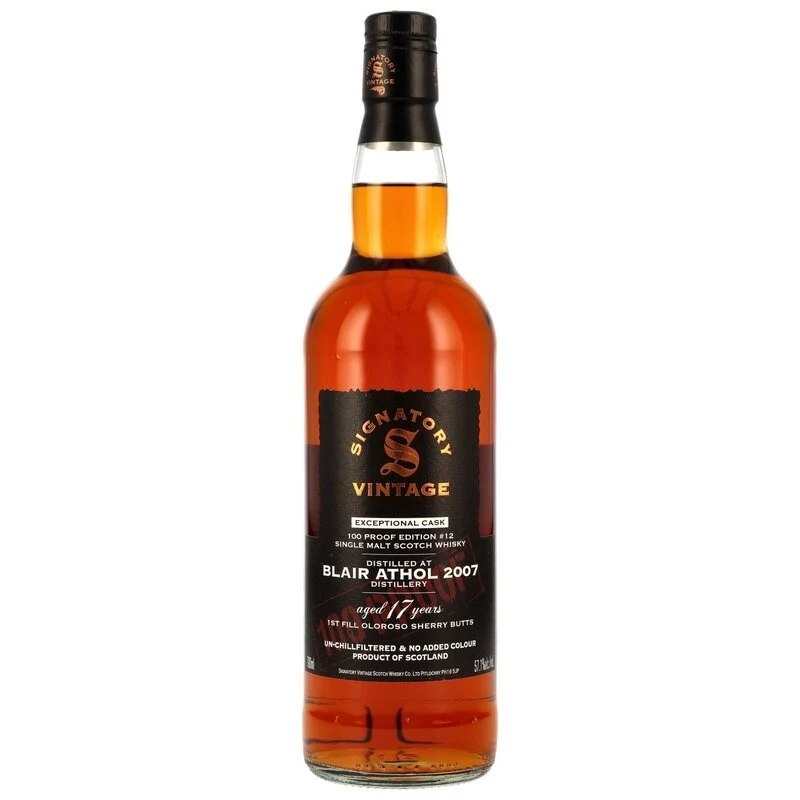 Blair Athol 2007 Signatory 100 Proof Edition