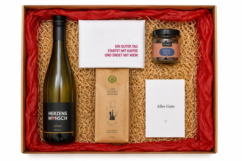 Kaffee & Wein Geschenkbox – Für echte Genussmomente