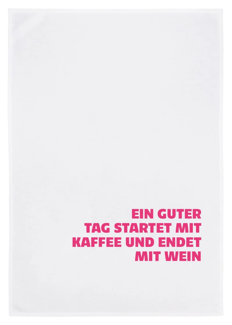 Geschirrtuch "Ein guter Tag startet mit Kaffee und endet mit Wein"