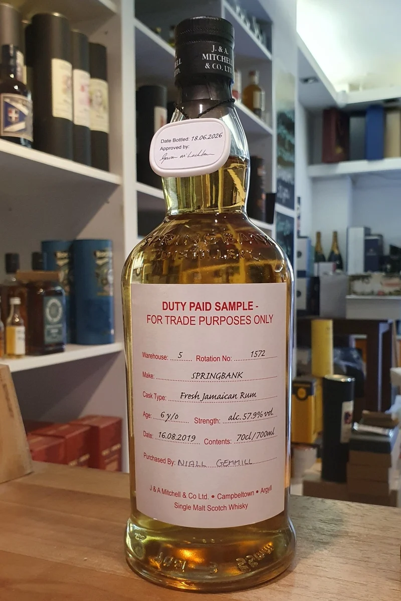 Springbank Cage bottling 2019 distillery exclusive fresh jamaican Rum Cask 0,7l 57,9 % vol. Whisky 6y w5 r1572 duty paid sample