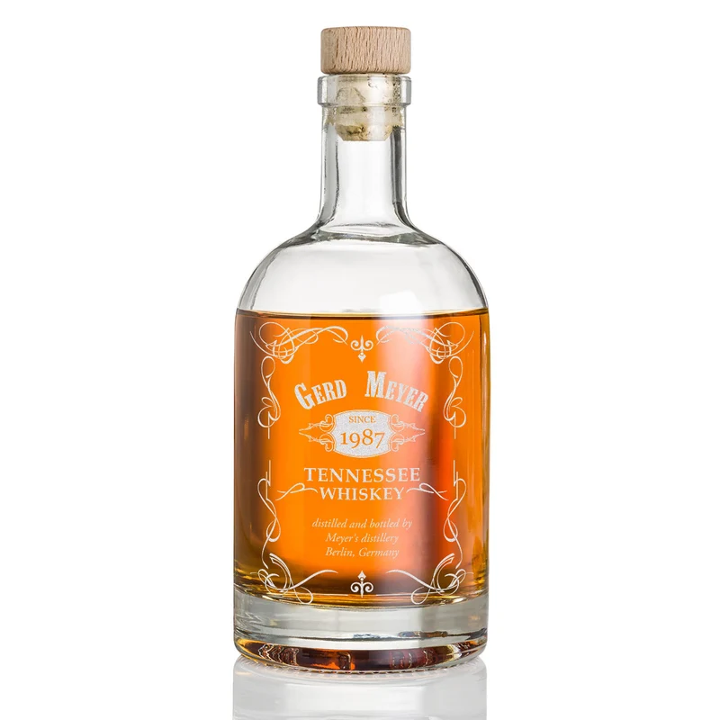 Dekanter Glasflasche 700 ml für Whisky mit Gravur - Elegant verziert