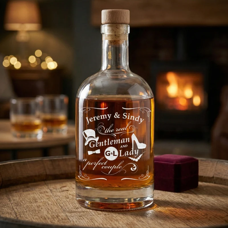 Whisky Dekanter 700 ml mit Gravur als Geschenk für Paare
