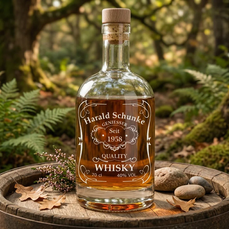 Dekanter Karaffe 700 ml für Whisky mit Gravur - Motiv "Quality Whisky"
