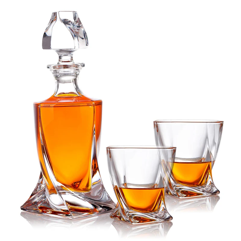 Whisky Set Twirl Dekanter 800 ml und Whiskygläser 300 ml