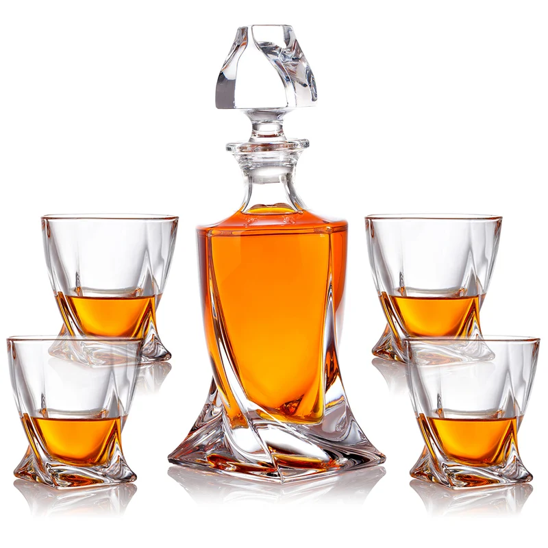 Whisky Set Twirl Dekanter 800 ml und Whiskygläser 300 ml