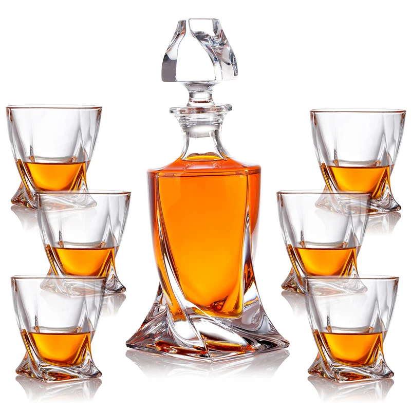 Whisky Set Twirl Dekanter 800 ml und Whiskygläser 300 ml