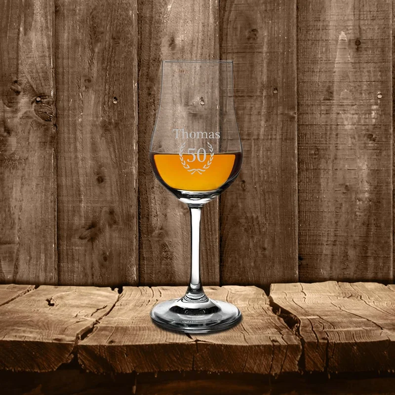Whisky Nosing Glas Stiel 190 ml mit Wunschgravur