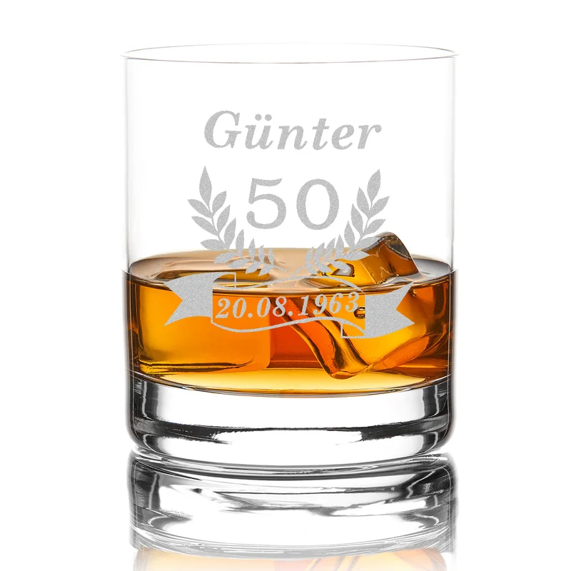 Whisky Tumbler 320 ml mit personalisierter Gravur zum Geburtstag