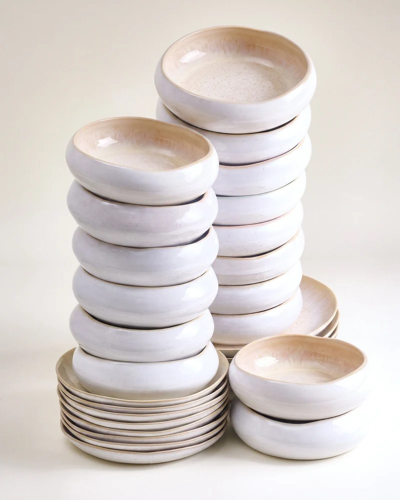 MaM x aripastaclub Geschirr-Set organic sand 32-teilig
