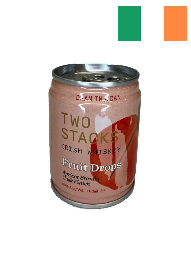 Two Stacks "Dram in a Can Fruit Drops" Apricot Brandy