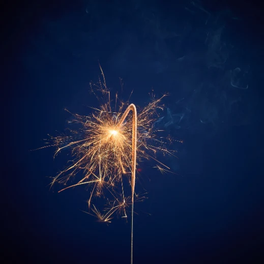 Wunderkerze mit der Ziffer 1 zum Geburtstag und Jubiläum