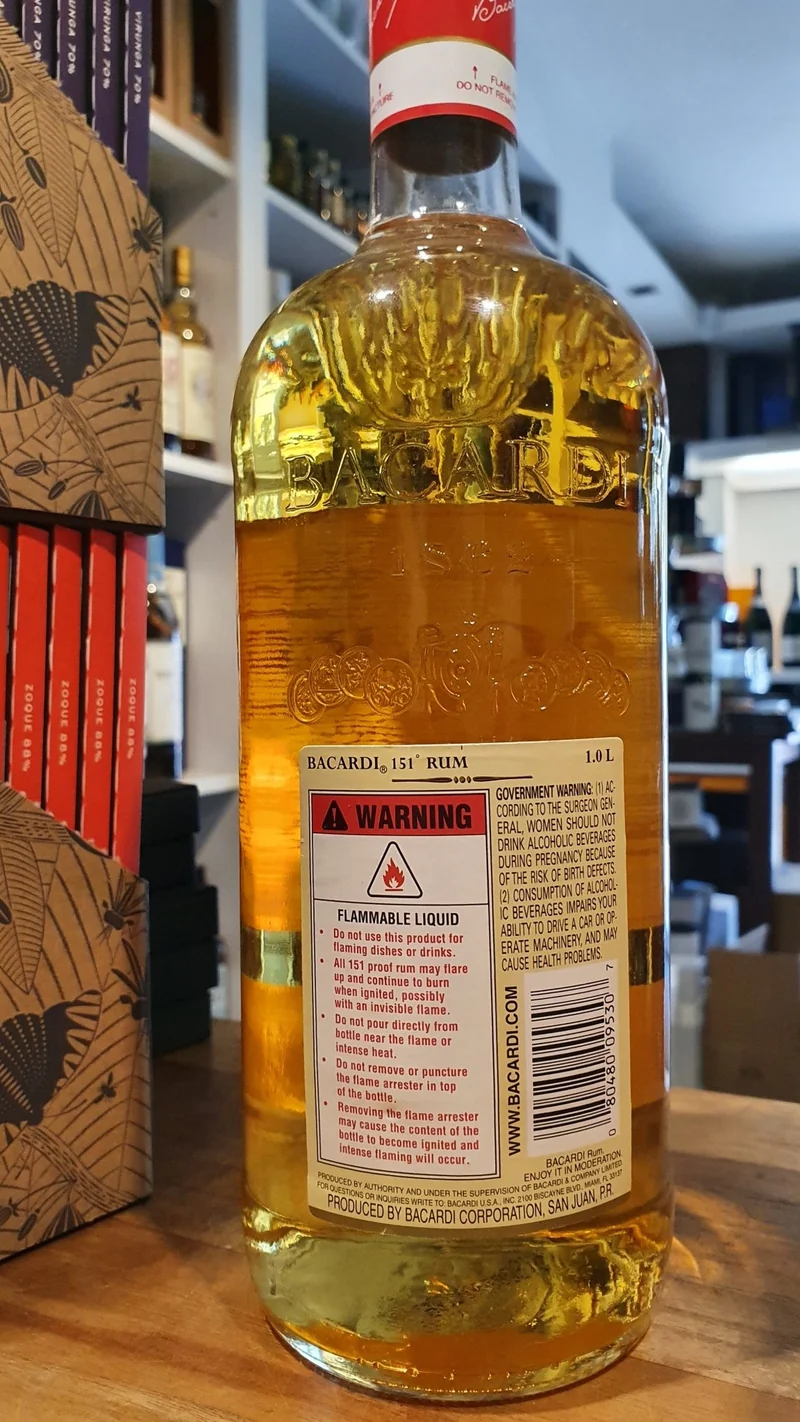 X Bacardi 151 1990s 1,0l 75,5% vol. Puerto Rico Rum Sonderedition