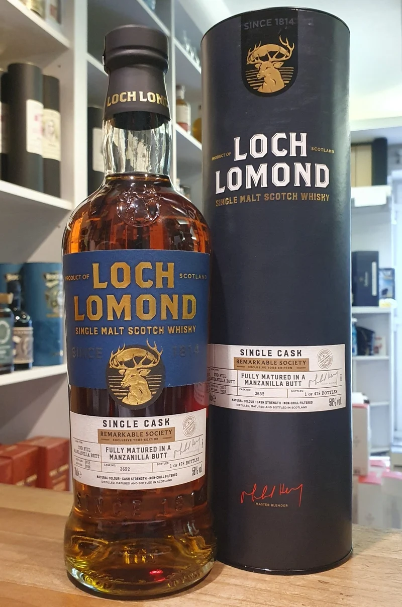 X Loch Lomond 2018 single manzanilla cask Remarkable Society 58 % Whisky