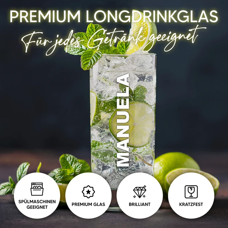 Longdrinkglas 485 ml mit personalisierter Gravur