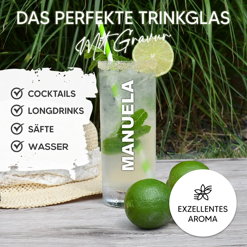 Longdrinkglas 485 ml mit personalisierter Gravur