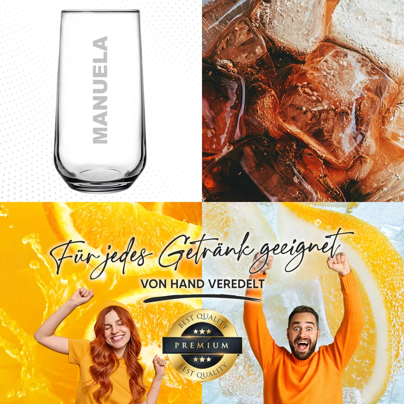 Trinkglas 470 ml für Cocktails & Drinks mit Gravur