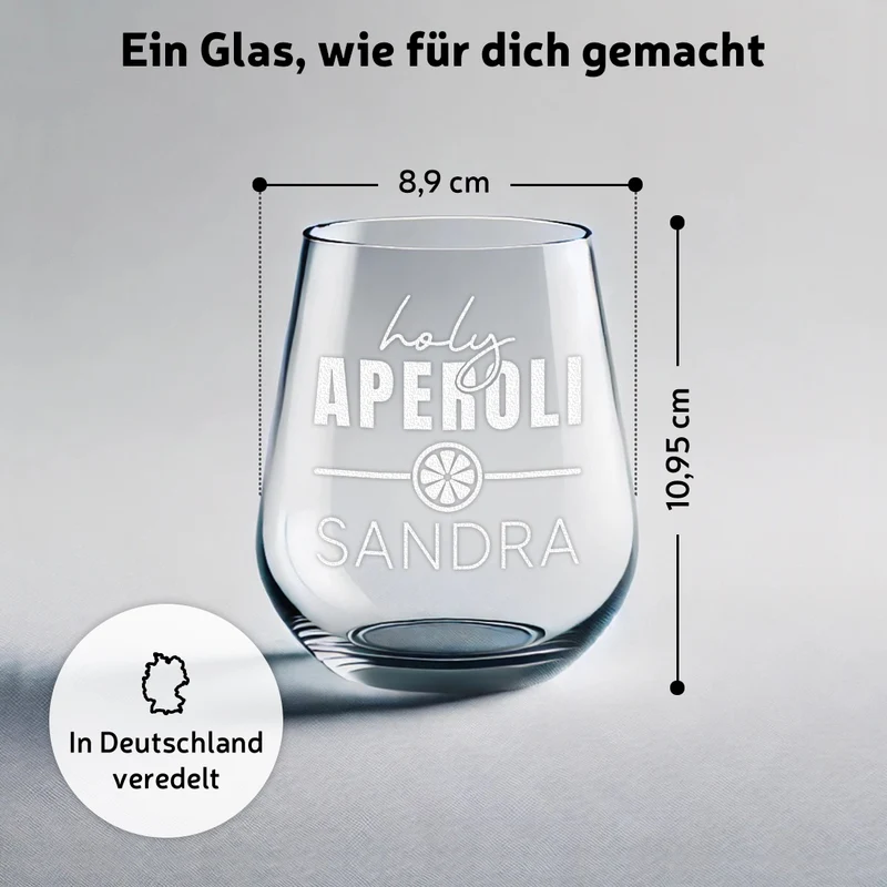 Aperol Spritz Glas 425 ml mit personalisierter Gravur - Holy Aperoli