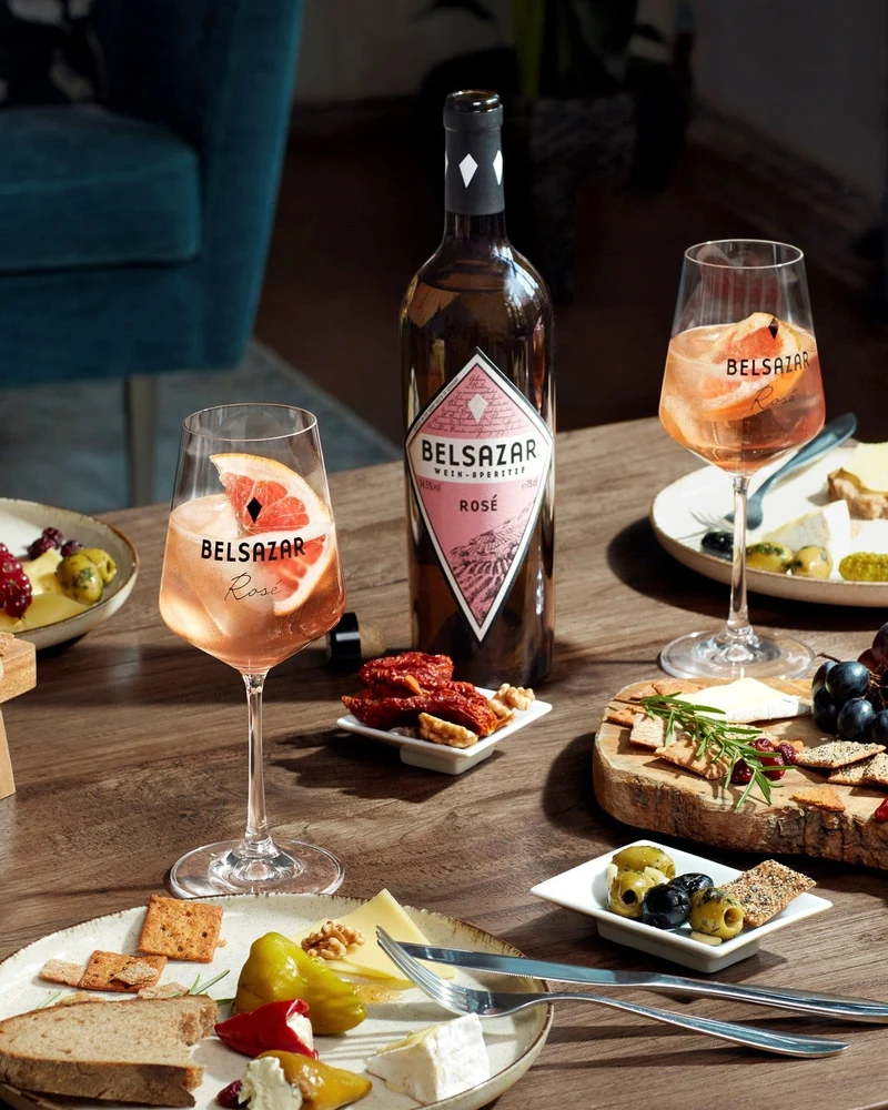 Belsazar Rosé Wein-Aperitif inklusive Glas