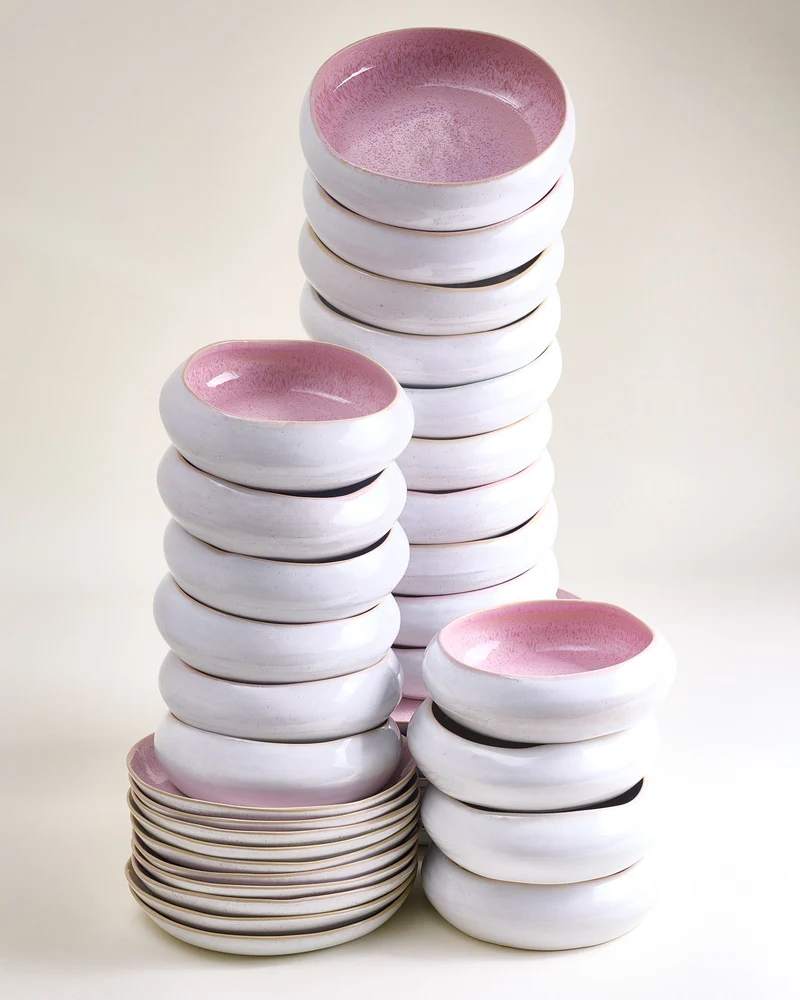 MaM x aripastaclub Geschirr-Set organic rosé 40-teilig