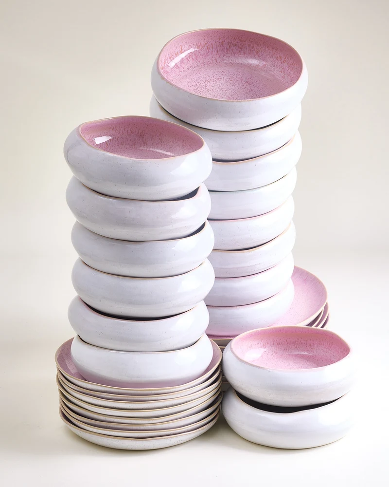 MaM x aripastaclub Geschirr-Set organic rosé 32-teilig