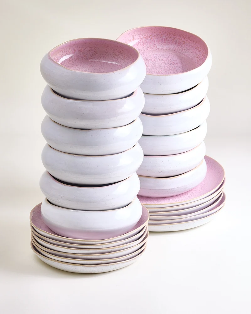 MaM x aripastaclub Geschirr-Set organic rosé 24-teilig
