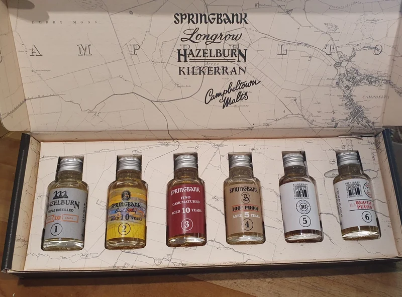 Springbank Tasting Set distillery exclusive 6x 2cl 0,12l xx % vol. Whisky local barley, fino, hp 13