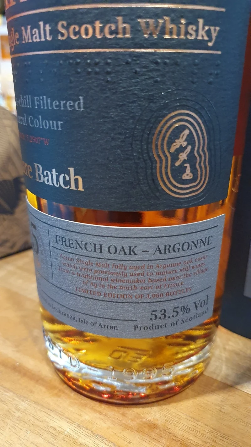x Arran 15y Rare Batch Argonne French oak cask 0,7l 53,5% vol. single malt Whisky