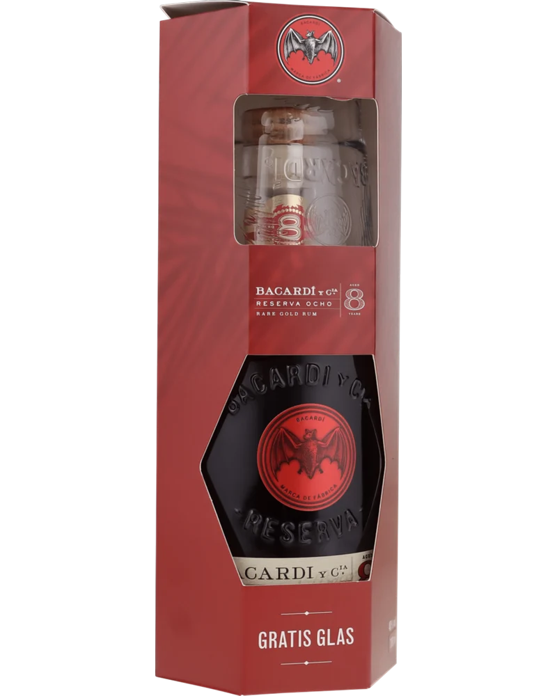 BACARDI - Gran Reserva Ocho 8 Jahre Geschenkset - 40% Vol.