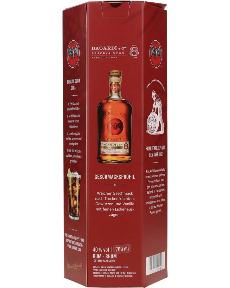 BACARDI - Gran Reserva Ocho 8 Jahre Geschenkset - 40% Vol.
