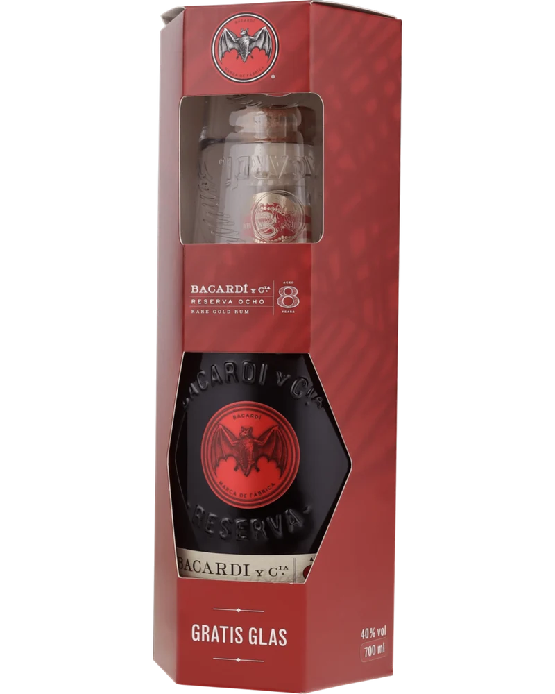 BACARDI - Gran Reserva Ocho 8 Jahre Geschenkset - 40% Vol.