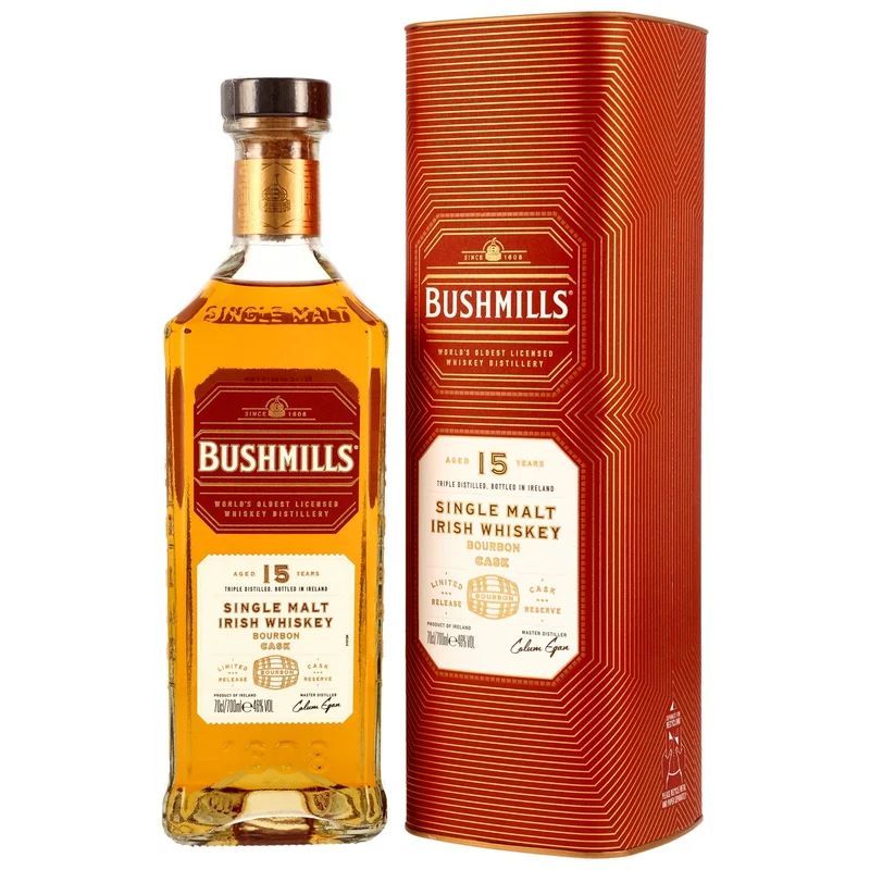BUSHMILLS - 15 Jahre Bourbon Cask Irish Single Malt Whiskey - 46% Vol.
