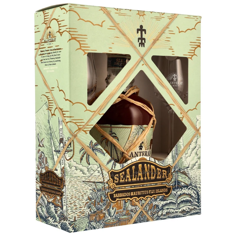 PLANTERAY - Sealander mit 2 Gläsern Geschenkset - 40% Vol.